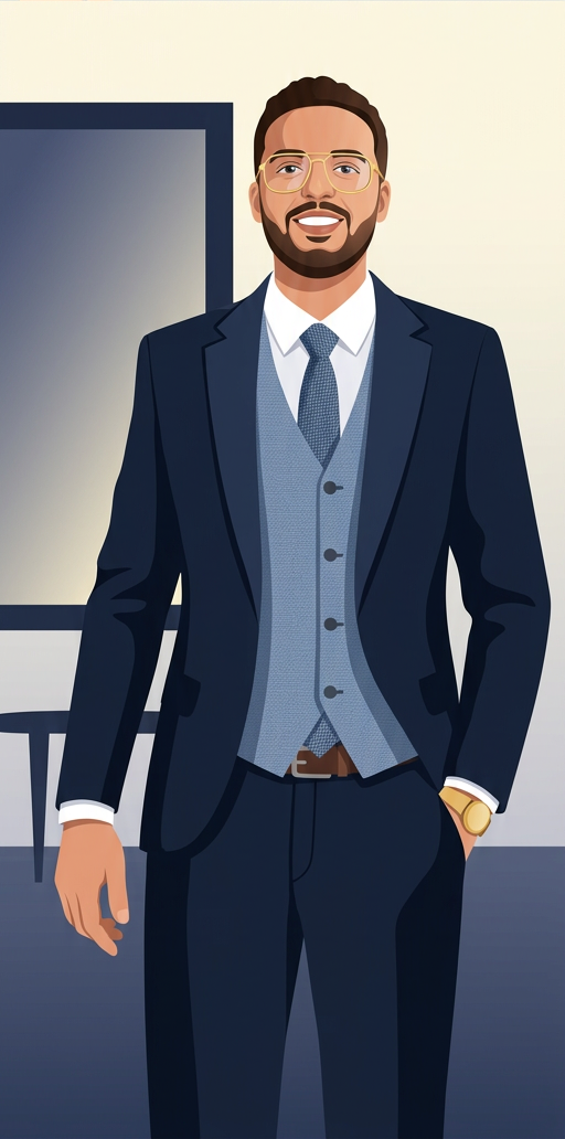 Illustrated portrait of Mr. George Ayman, IGCSE tutor