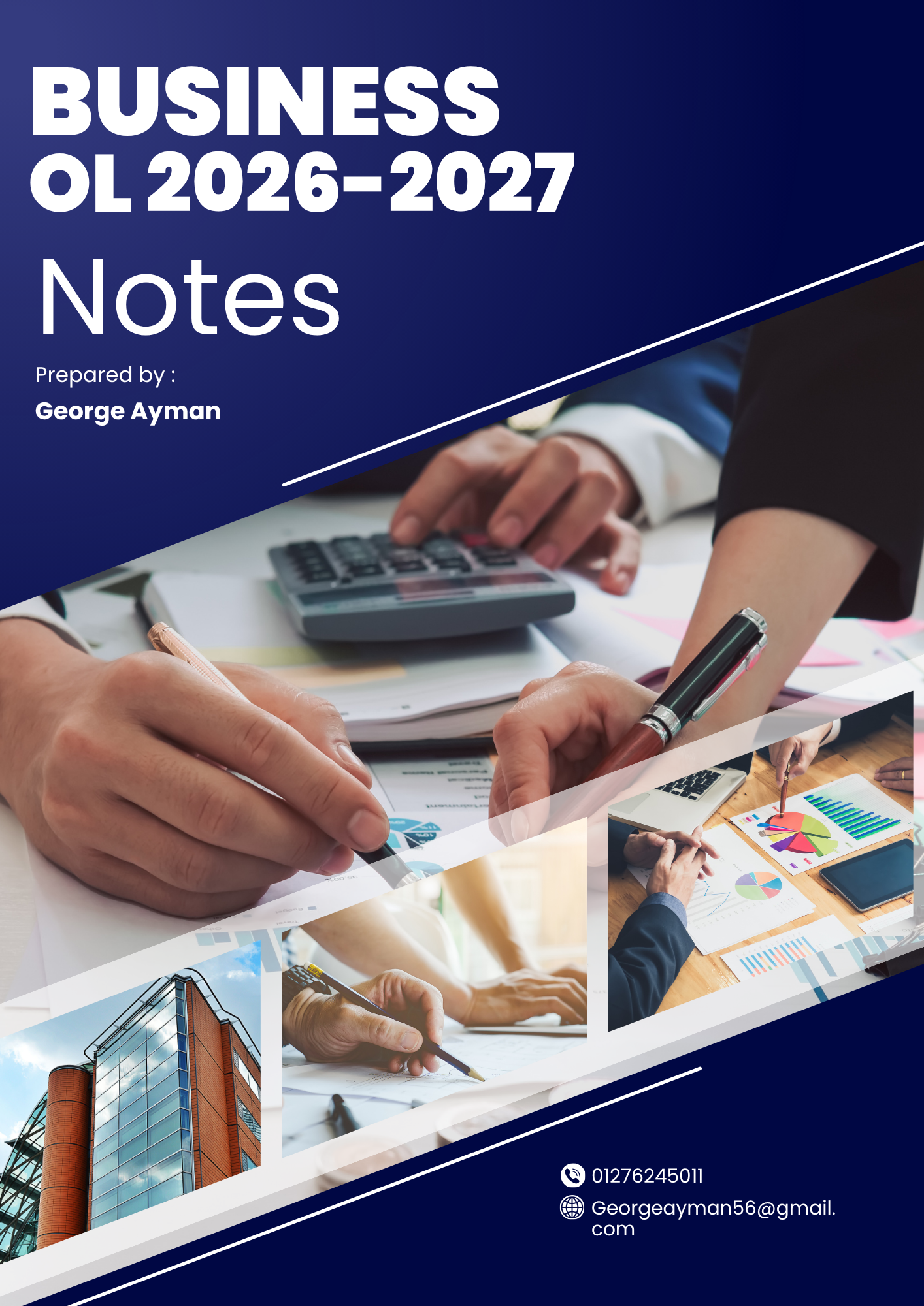 Business OL 2026–2027 Notes cover, prepared by George Ayman